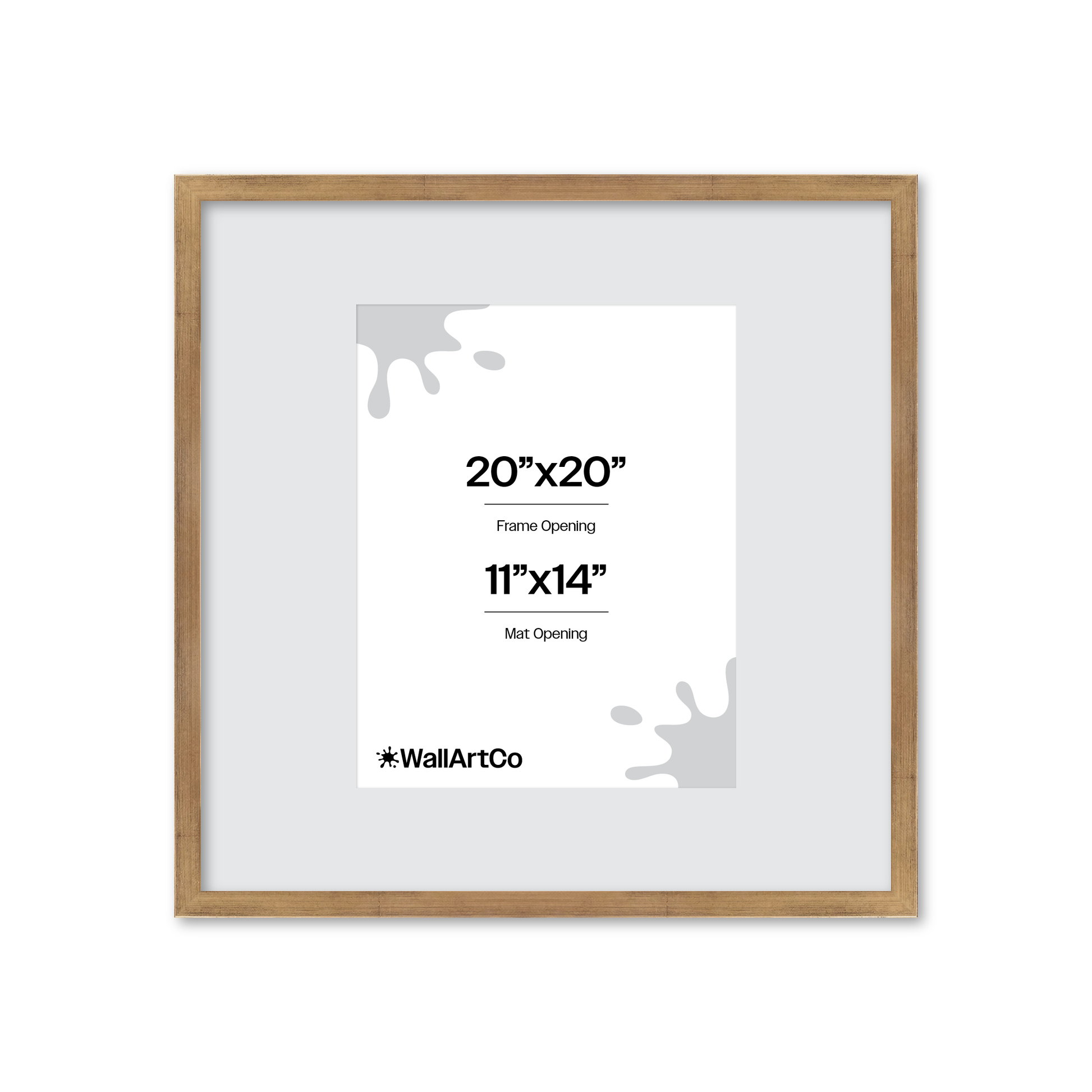 20" x 20" Brushed Gold Monaco Wall Frame