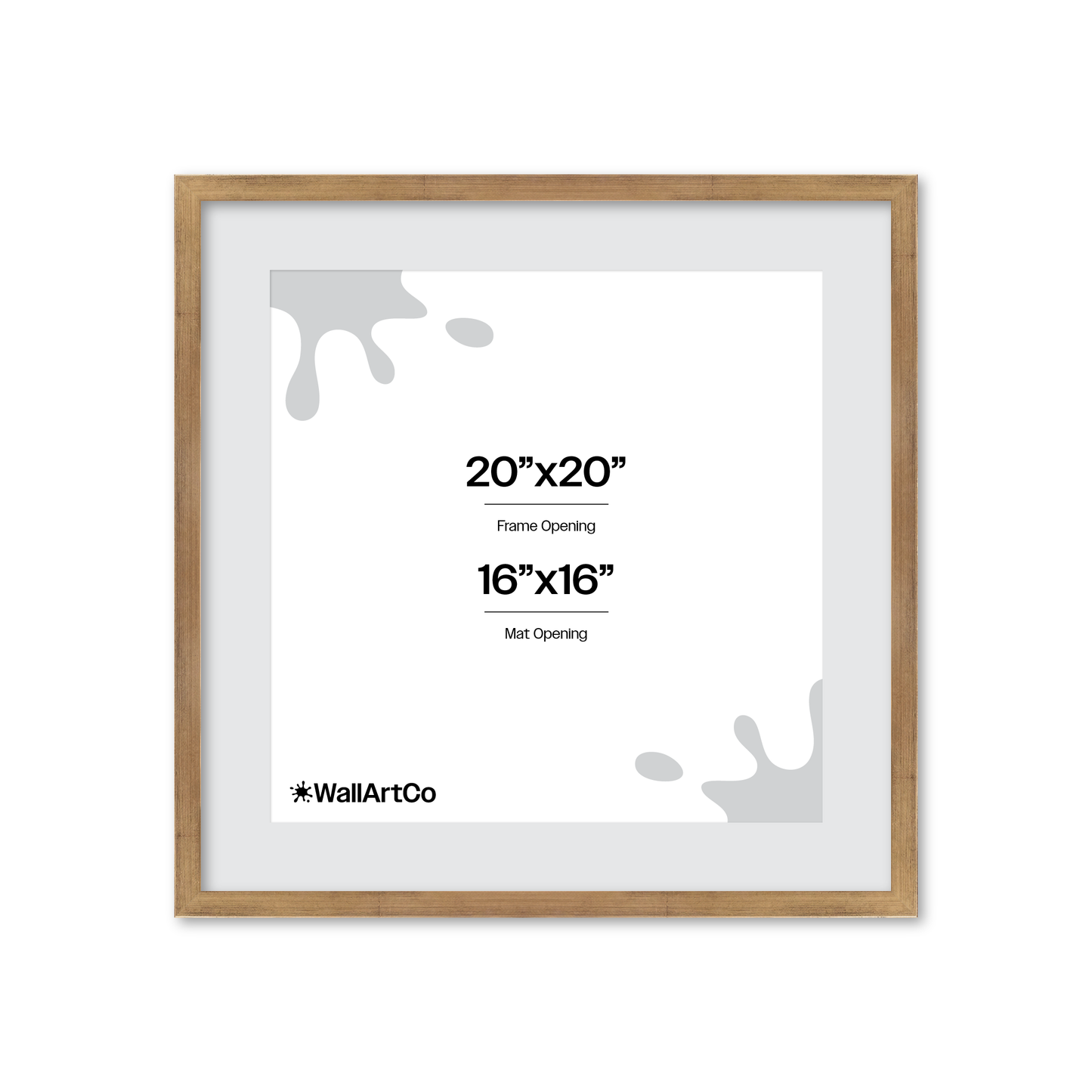 20" x 20" Brushed Gold Monaco Wall Frame
