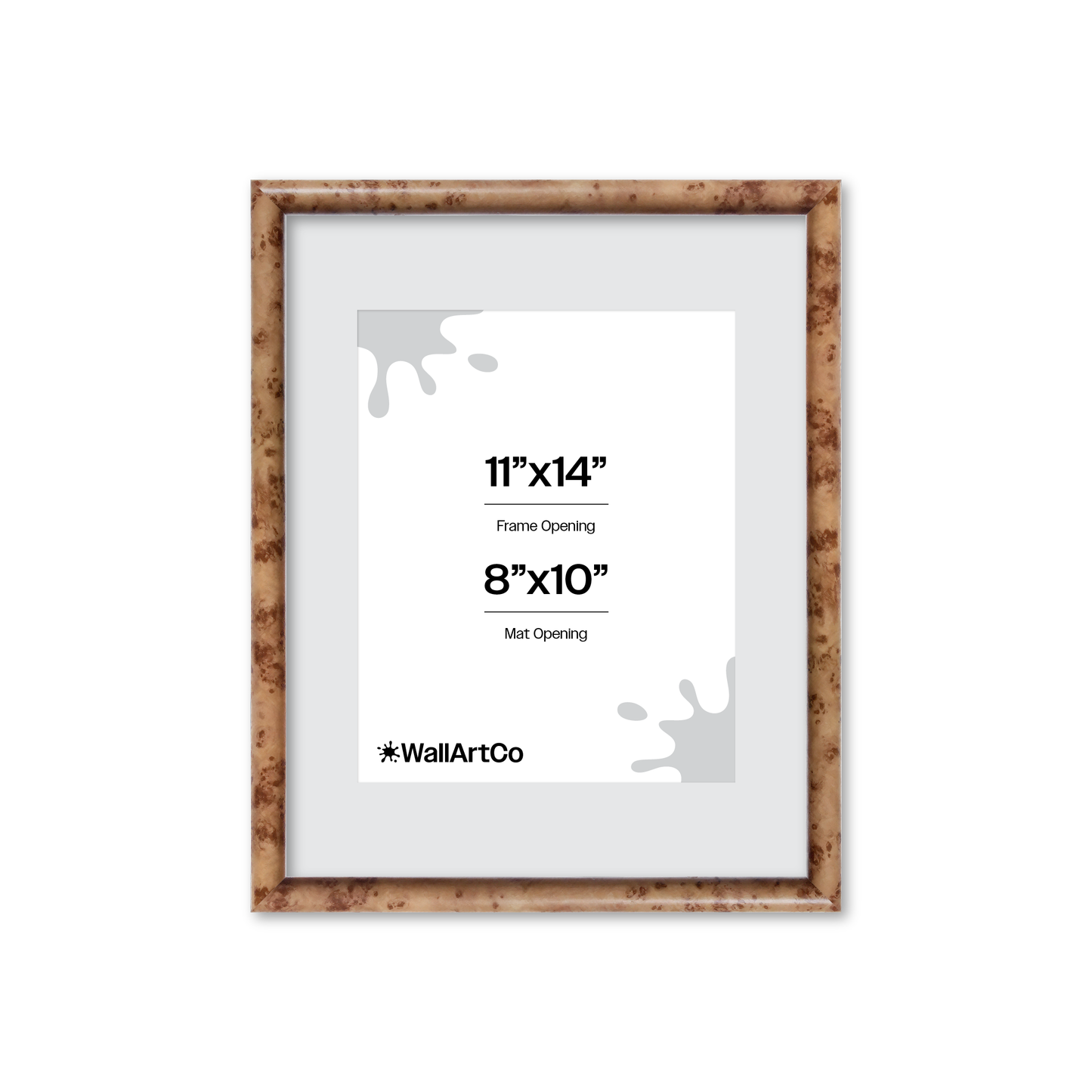 11" x 14" Caramel Burlwood Milano Wall Frame