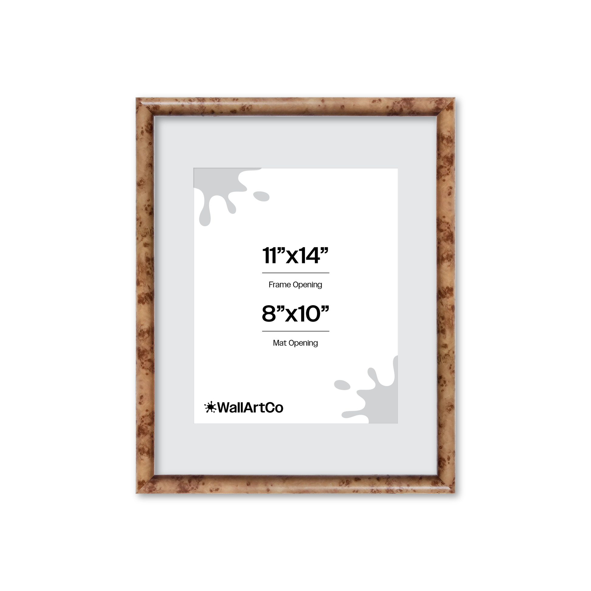 11" x 14" Caramel Burlwood Milano Wall Frame