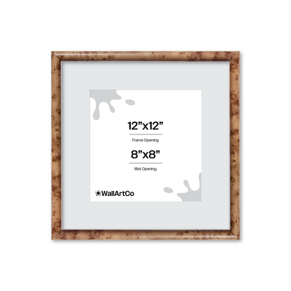 12" x 12" Caramel Burlwood Milano Wall Frame