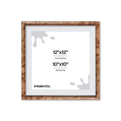 12" x 12" Caramel Burlwood Milano Wall Frame