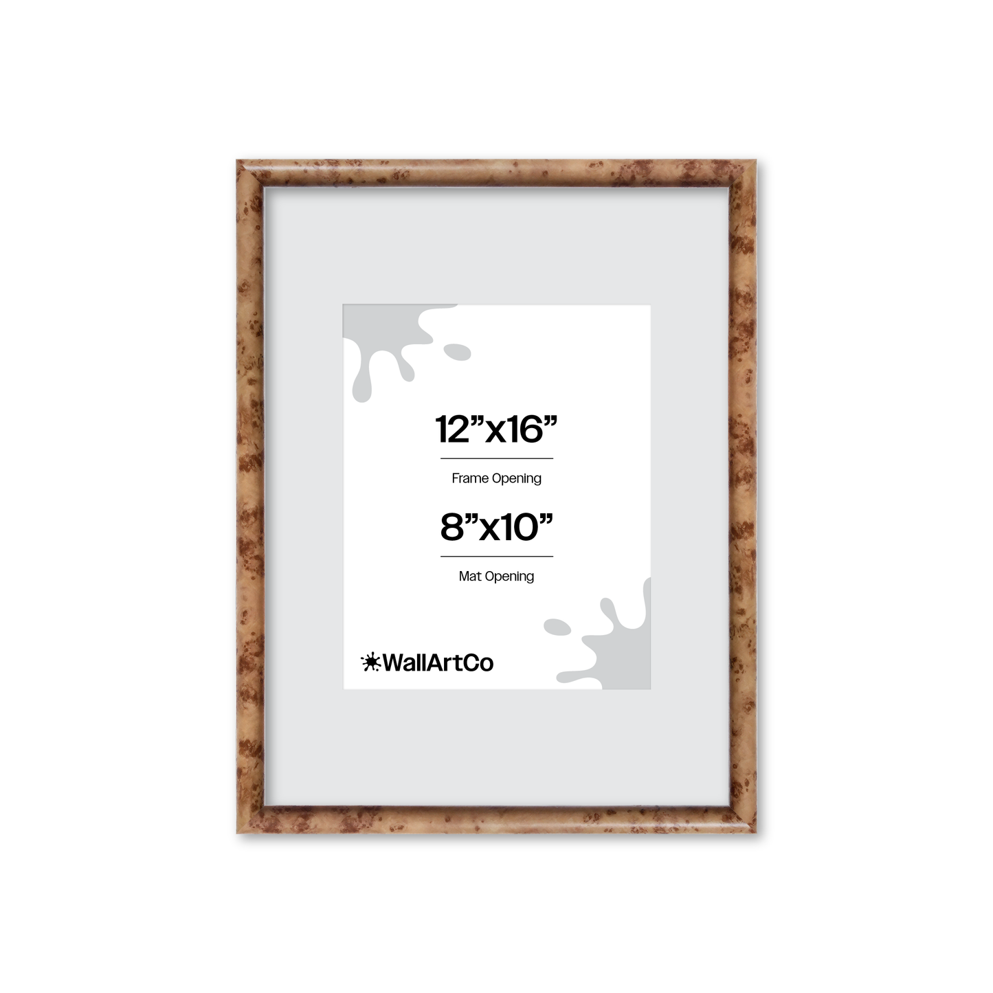 12" x 16" Caramel Burlwood Milano Wall Frame