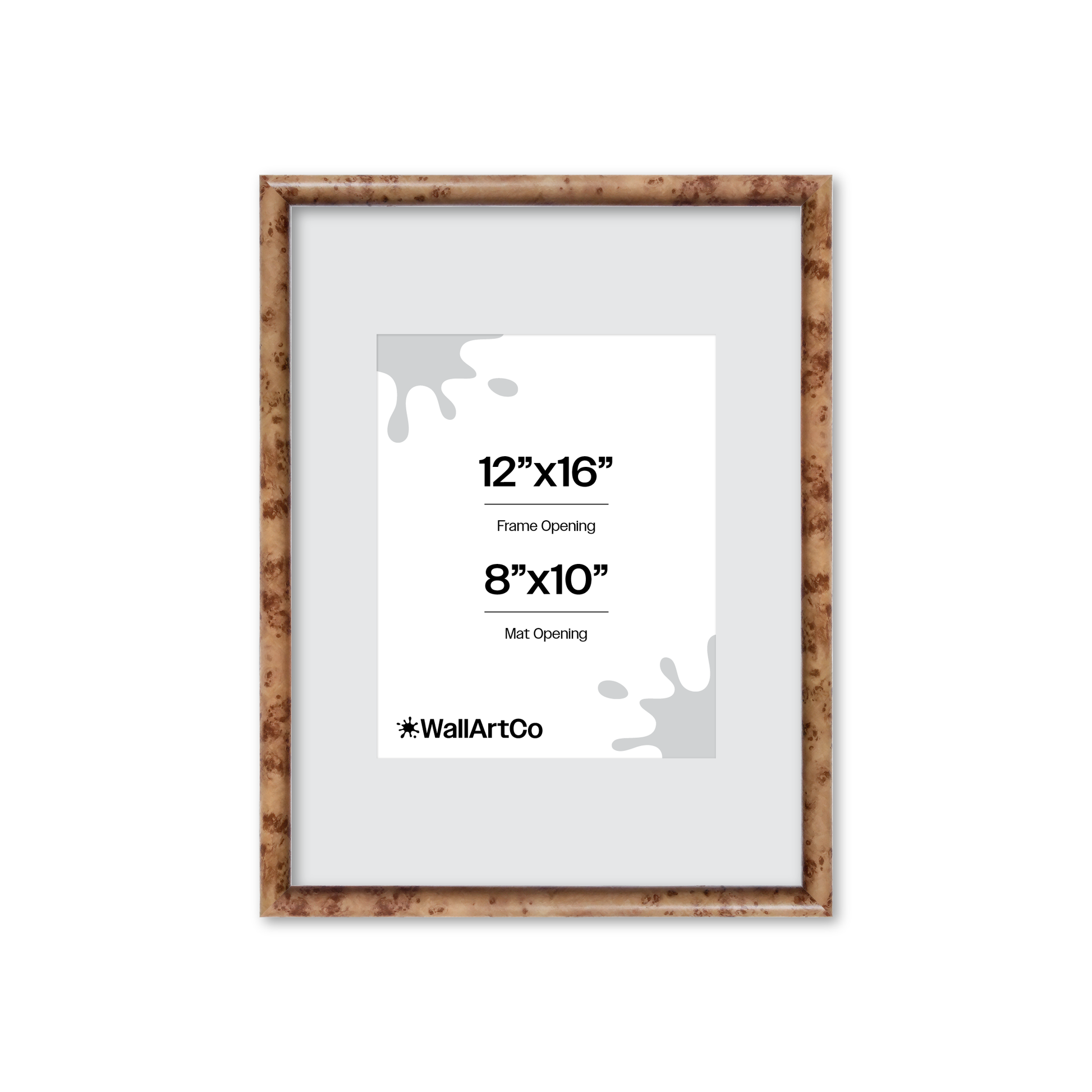 12" x 16" Caramel Burlwood Milano Wall Frame