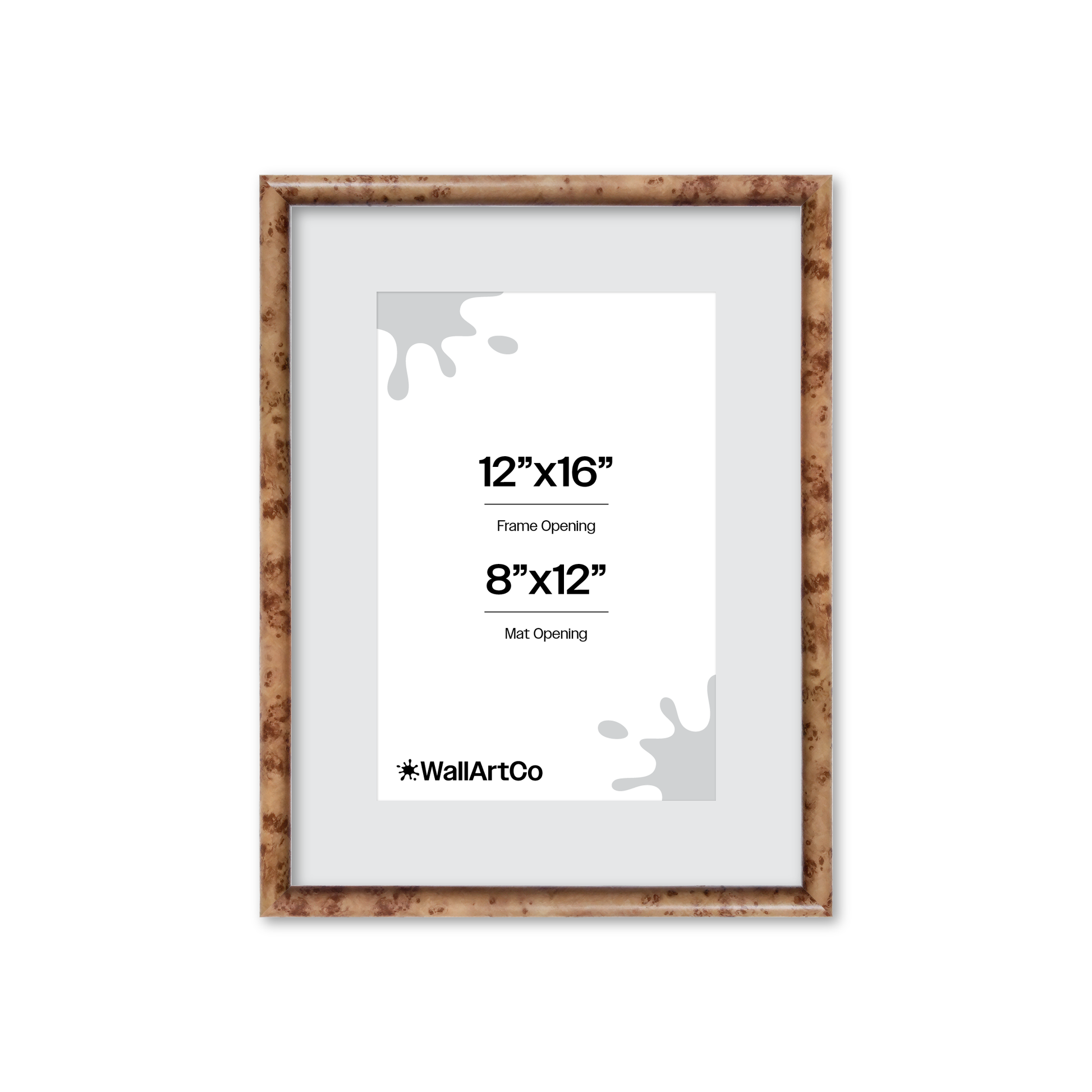 12" x 16" Caramel Burlwood Milano Wall Frame