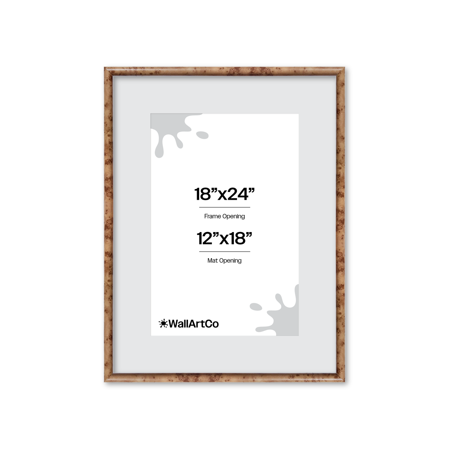 18" x 24" Caramel Burlwood Milano Wall Frame