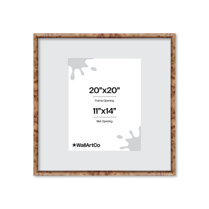 20" x 20" Caramel Burlwood Milano Wall Frame