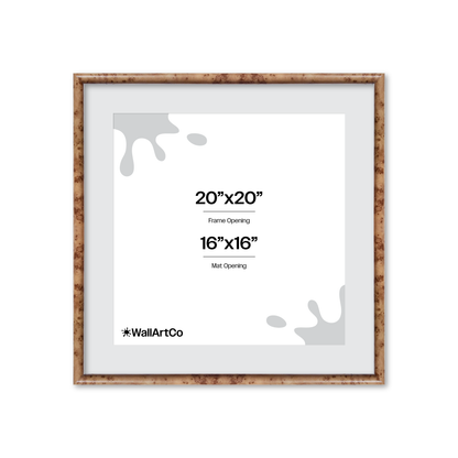 20" x 20" Caramel Burlwood Milano Wall Frame