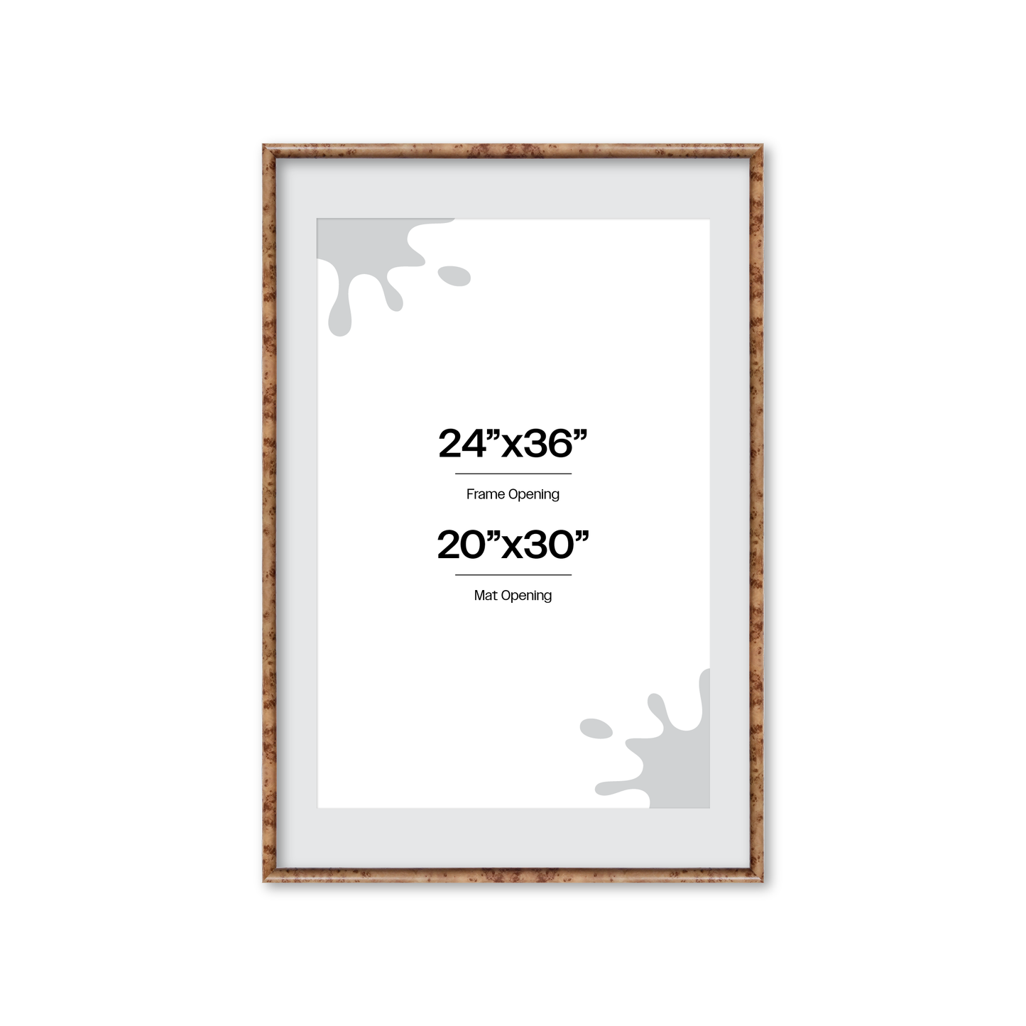 24" x 36" Caramel Burlwood Milano Wall Frame