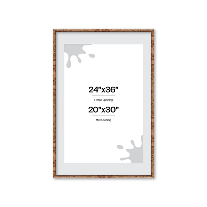 24" x 36" Caramel Burlwood Milano Wall Frame