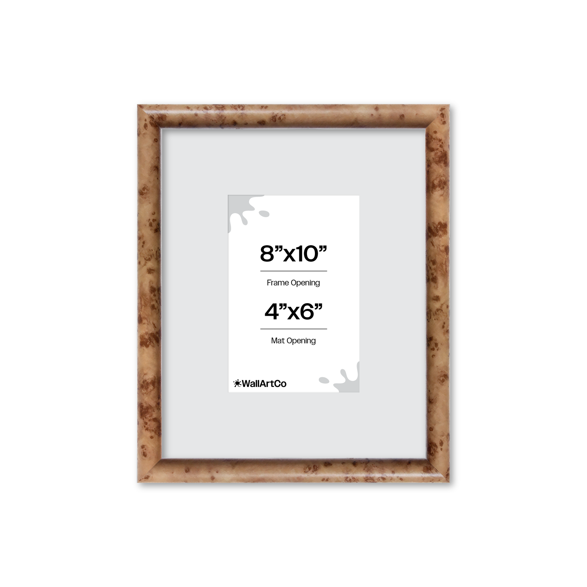 8" x 10" Caramel Burlwood Milano Wall Frame