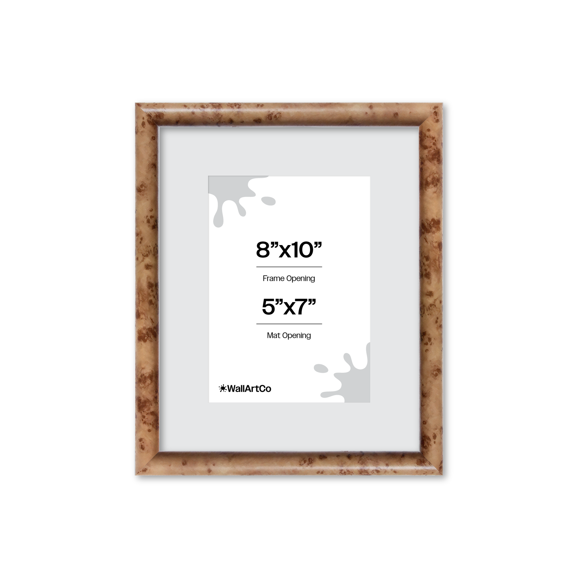 8" x 10" Caramel Burlwood Milano Wall Frame
