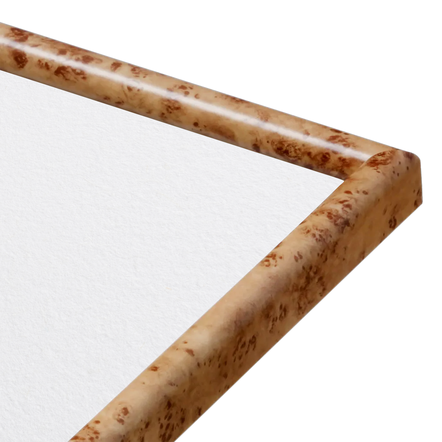 corner of the Caramel Burlwood Milano Wall Frame