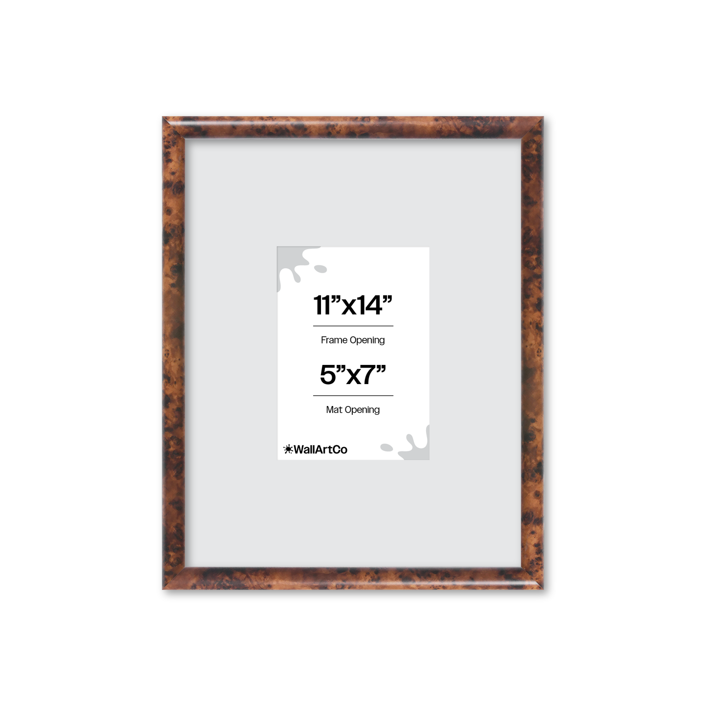 11" x 14" Amber Burlwood Milano Wall Frame