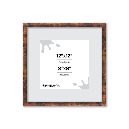 12" x 12" Amber Burlwood Milano Wall Frame