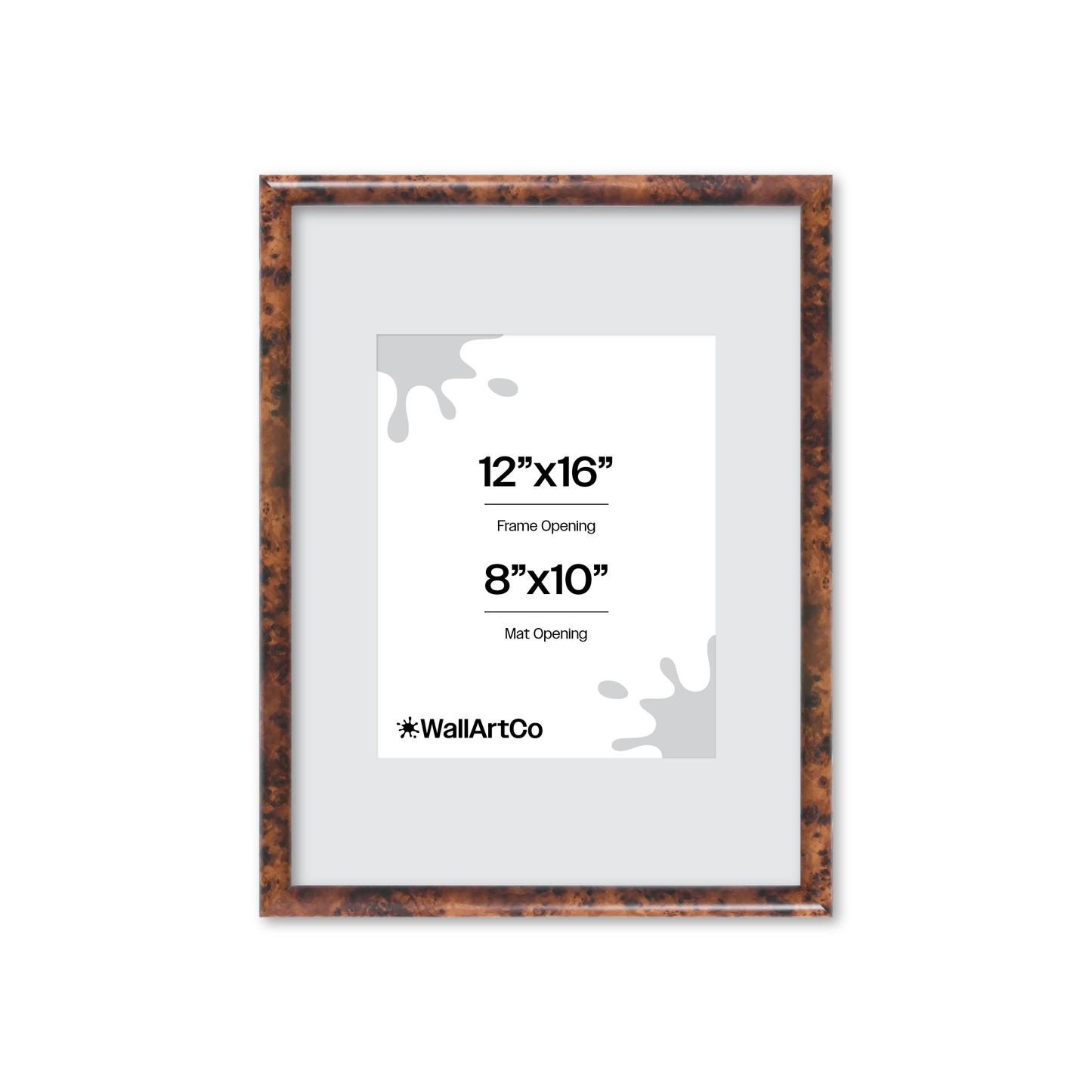 12" x 16" Amber Burlwood Milano Wall Frame