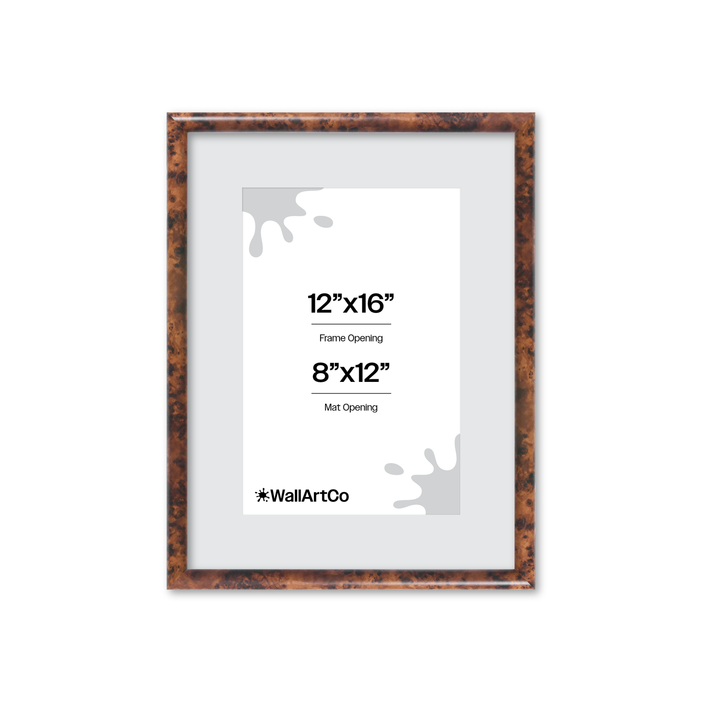 12" x 16" Amber Burlwood Milano Wall Frame
