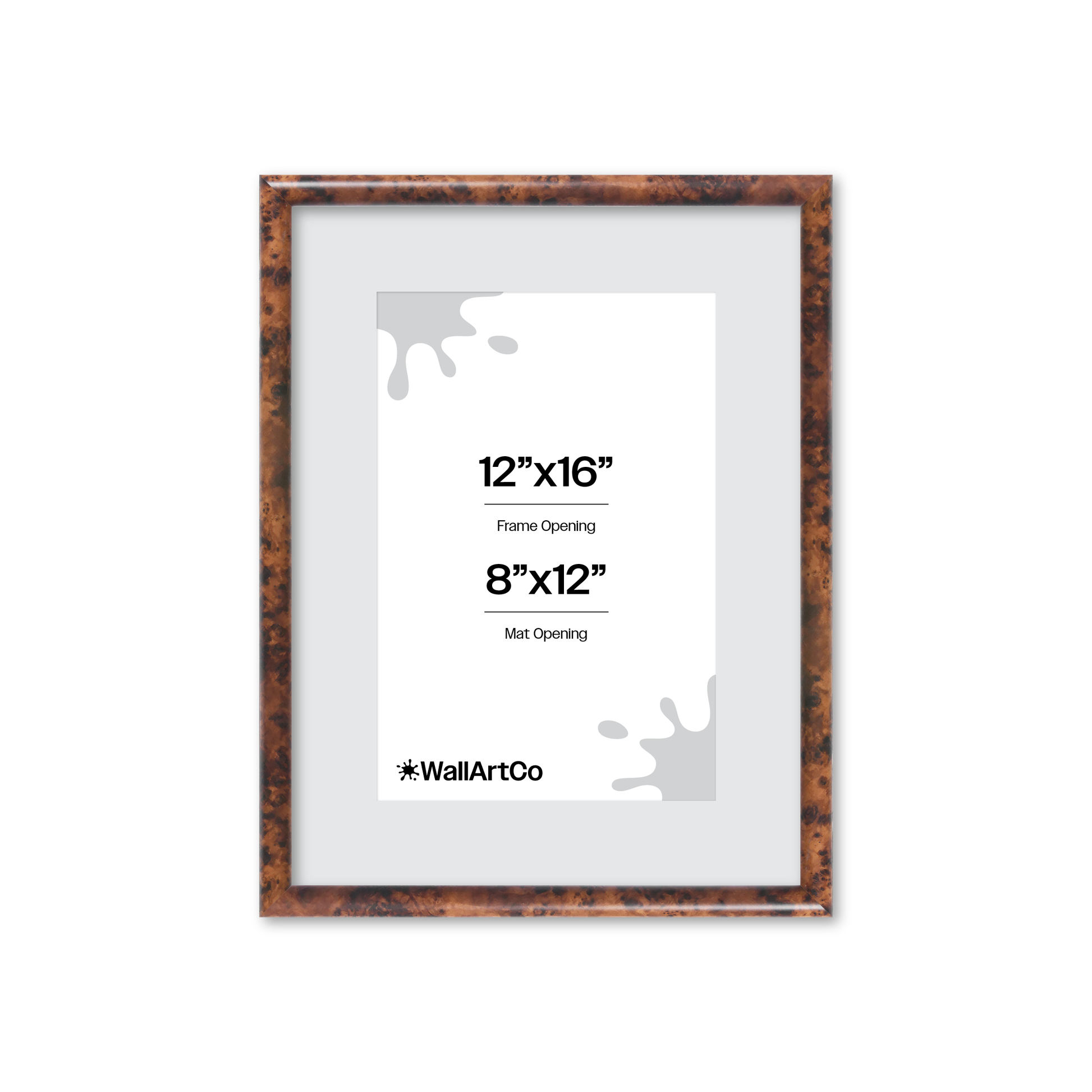 12" x 16" Amber Burlwood Milano Wall Frame