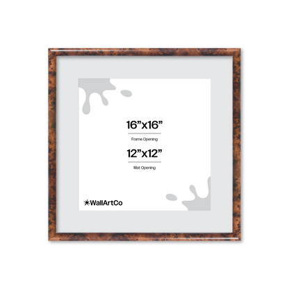 16" x 16" Amber Burlwood Milano Wall Frame