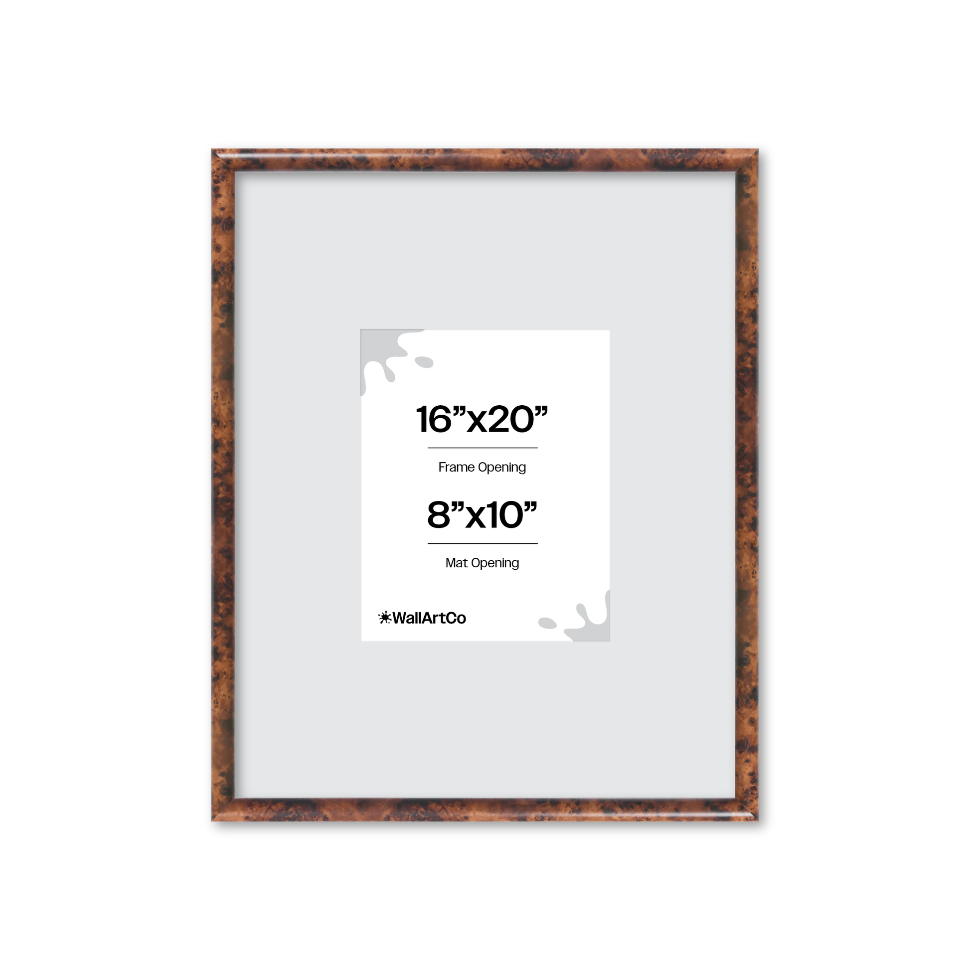 16" x 20" Amber Burlwood Milano Wall Frame
