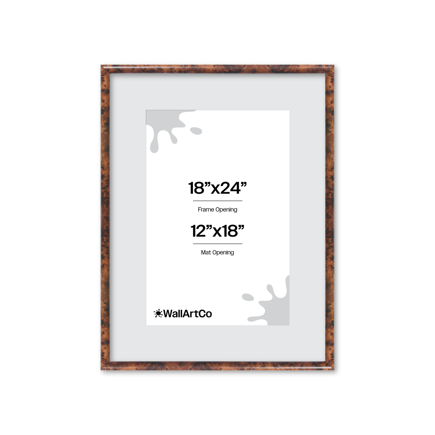 18" x 24" Amber Burlwood Milano Wall Frame