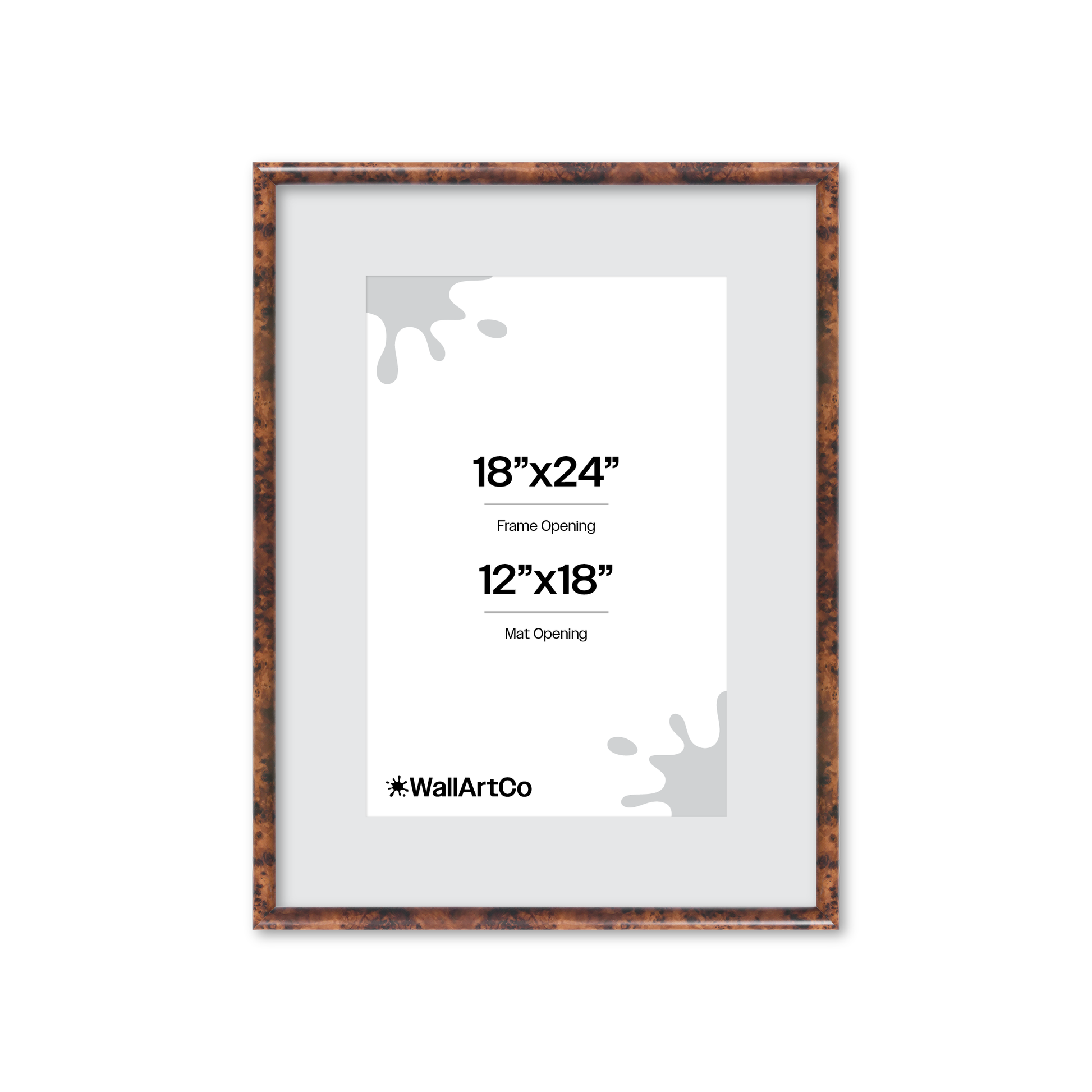18" x 24" Amber Burlwood Milano Wall Frame