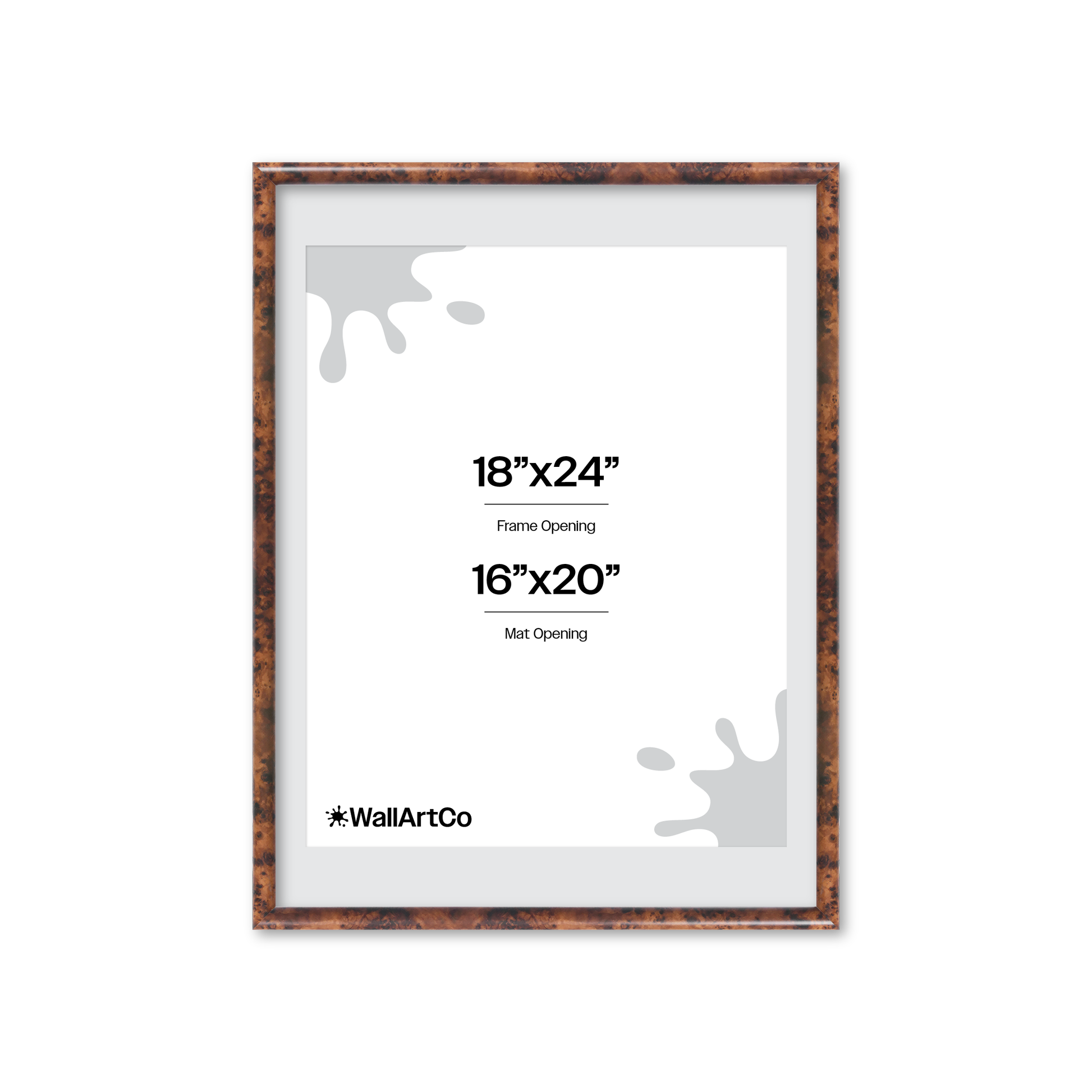 18" x 24" Amber Burlwood Milano Wall Frame