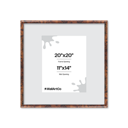 20" x 20" Amber Burlwood Milano Wall Frame