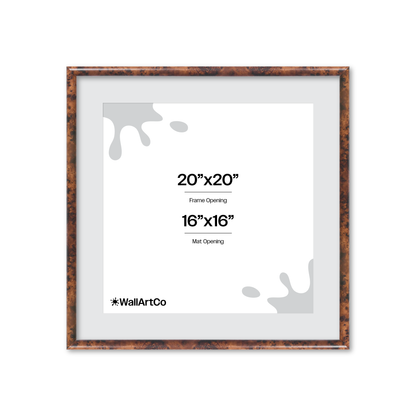 20" x 20" Amber Burlwood Milano Wall Frame