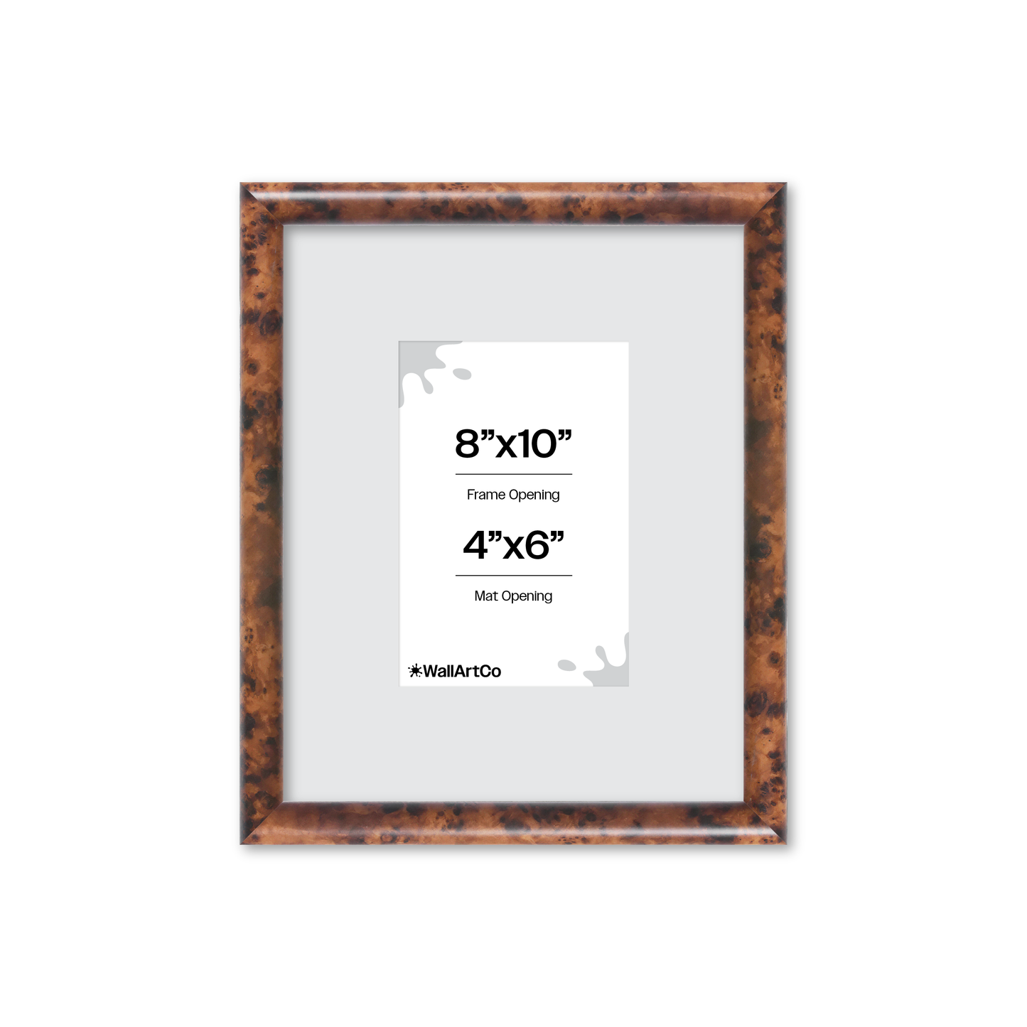 8" x 10" Amber Burlwood Milano Wall Frame
