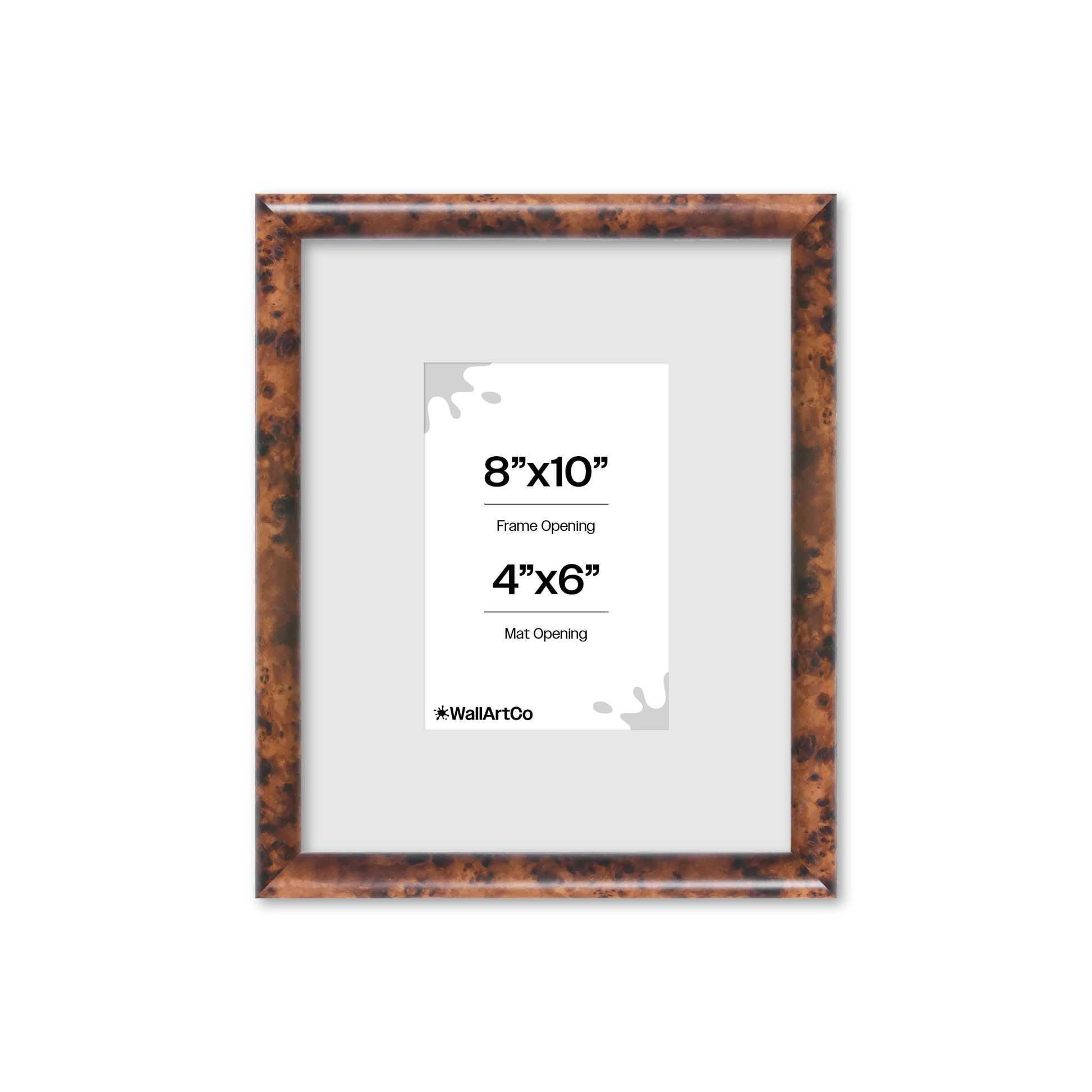 8" x 10" Amber Burlwood Milano Wall Frame