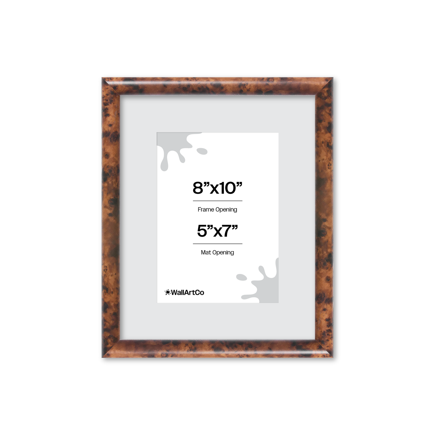 8" x 10" Amber Burlwood Milano Wall Frame