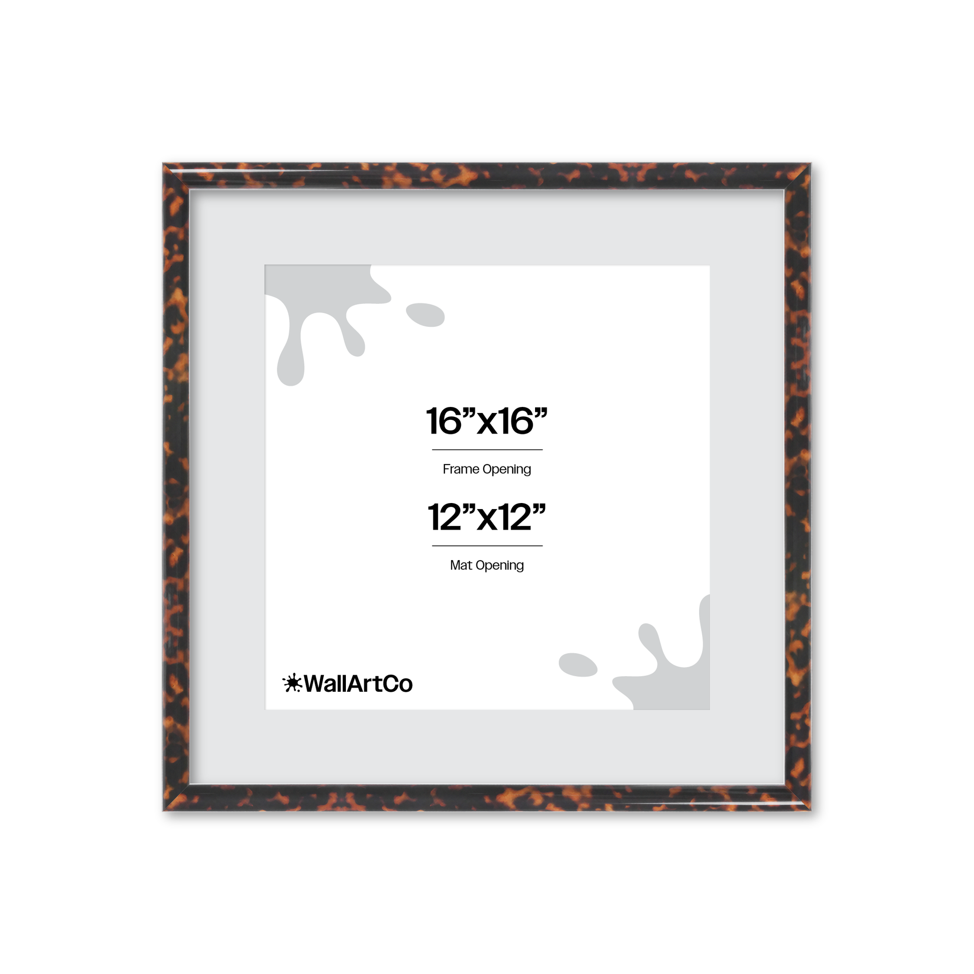 16" x 16" Tortoise Burlwood Milano Wall Frame