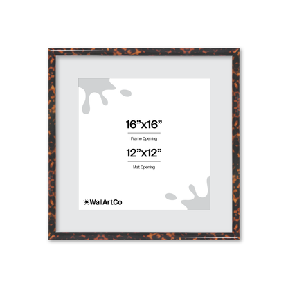 16" x 16" Tortoise Burlwood Milano Wall Frame