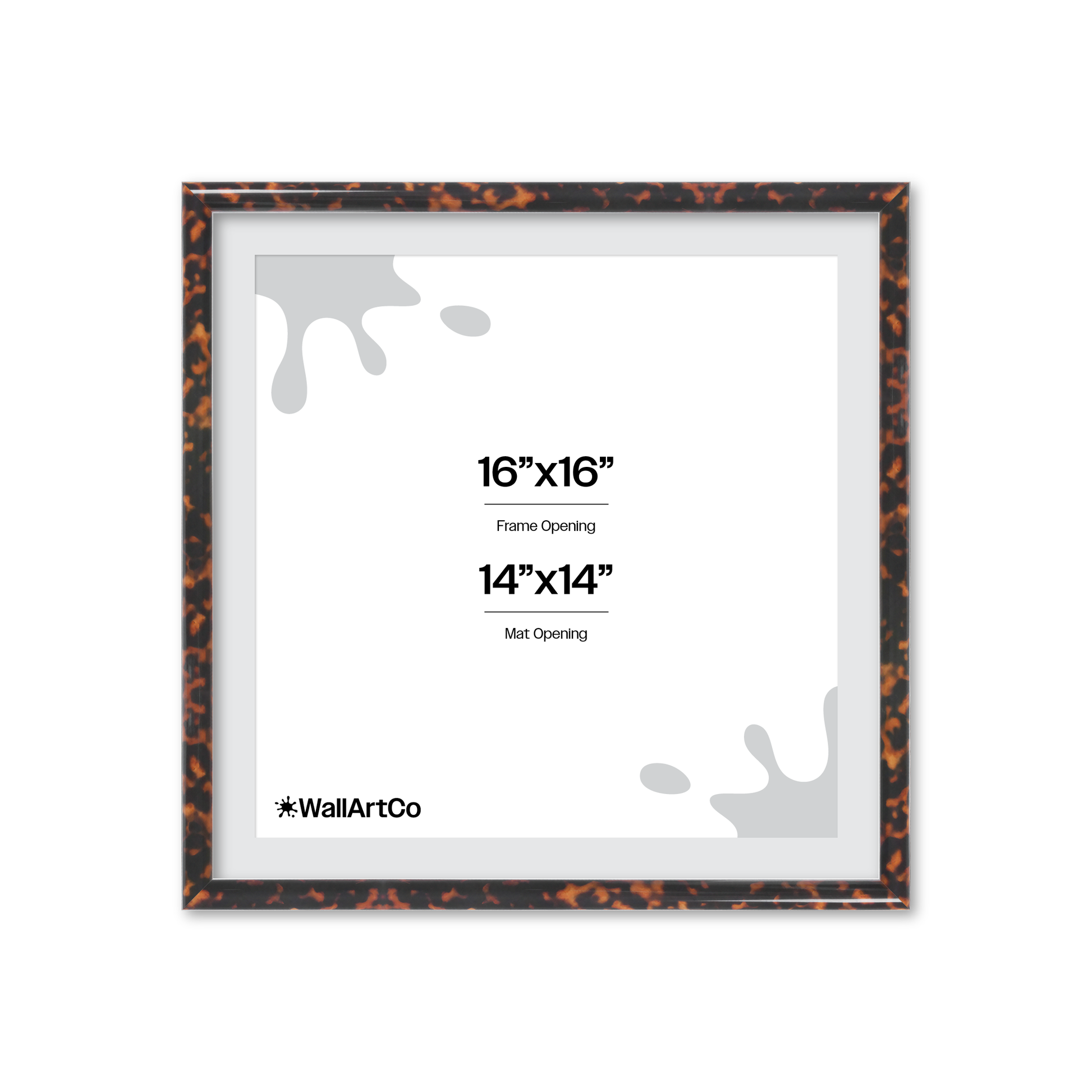 16" x 16" Tortoise Burlwood Milano Wall Frame