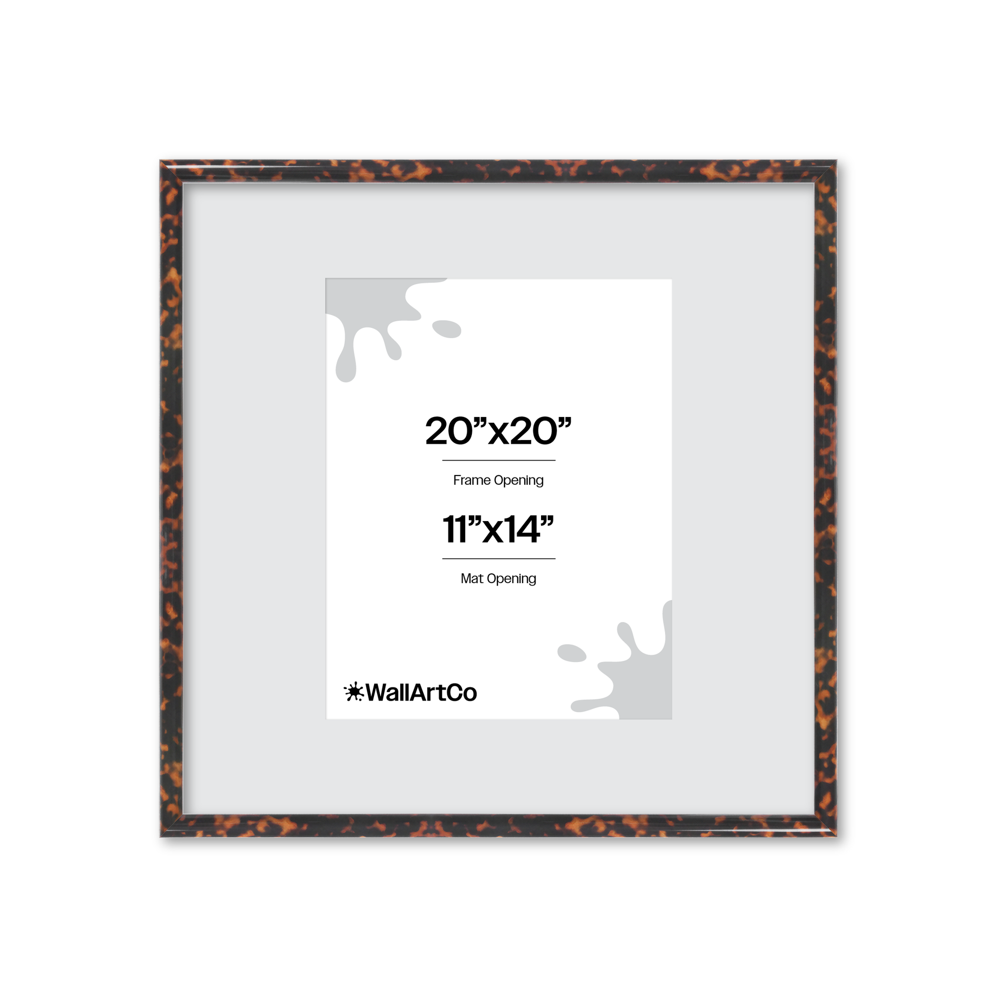 20" x 20" Tortoise Burlwood Milano Wall Frame