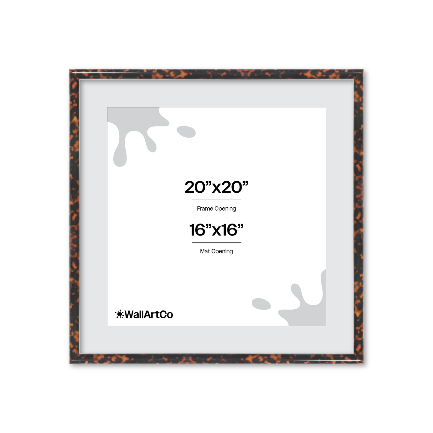 20" x 20" Tortoise Burlwood Milano Wall Frame