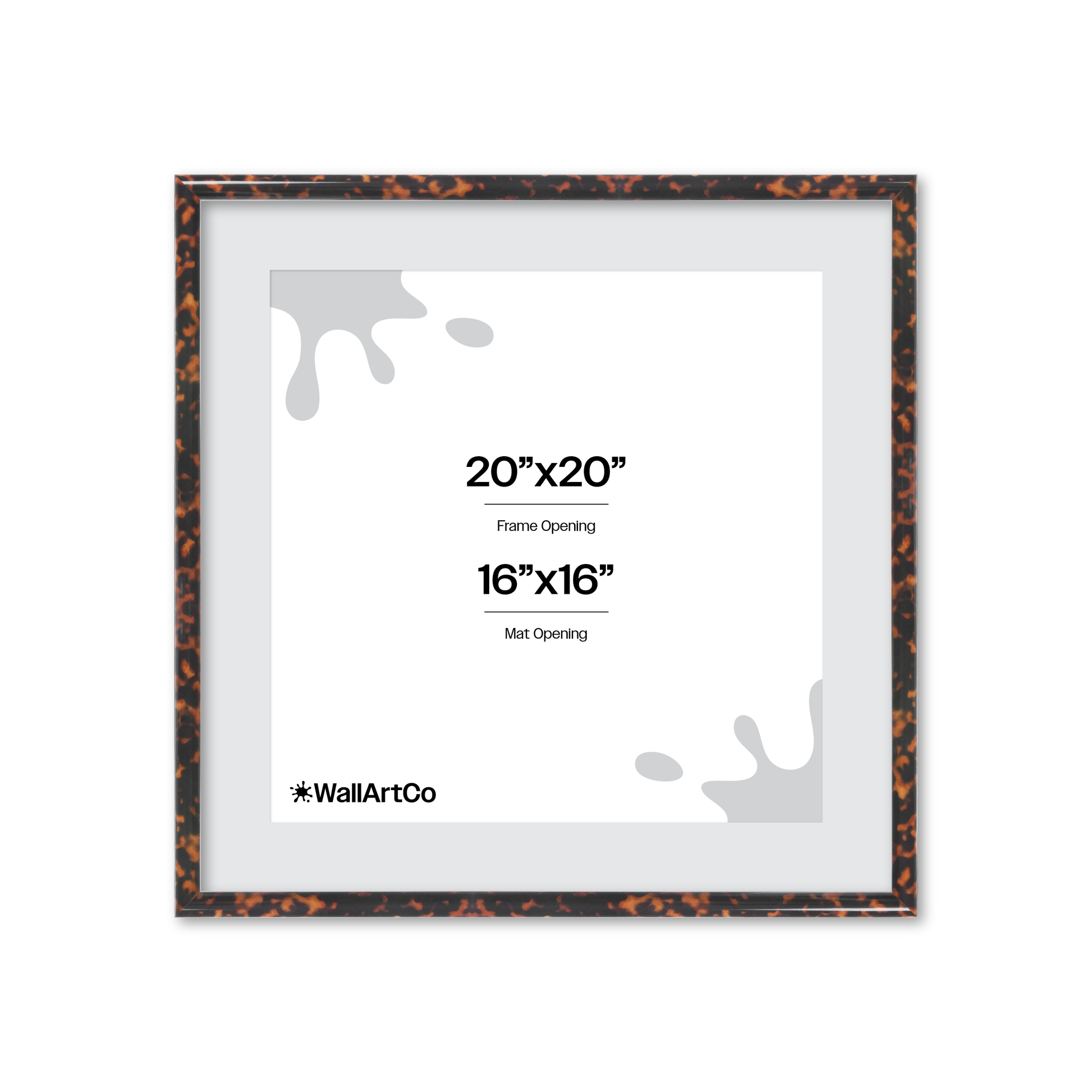 20" x 20" Tortoise Burlwood Milano Wall Frame