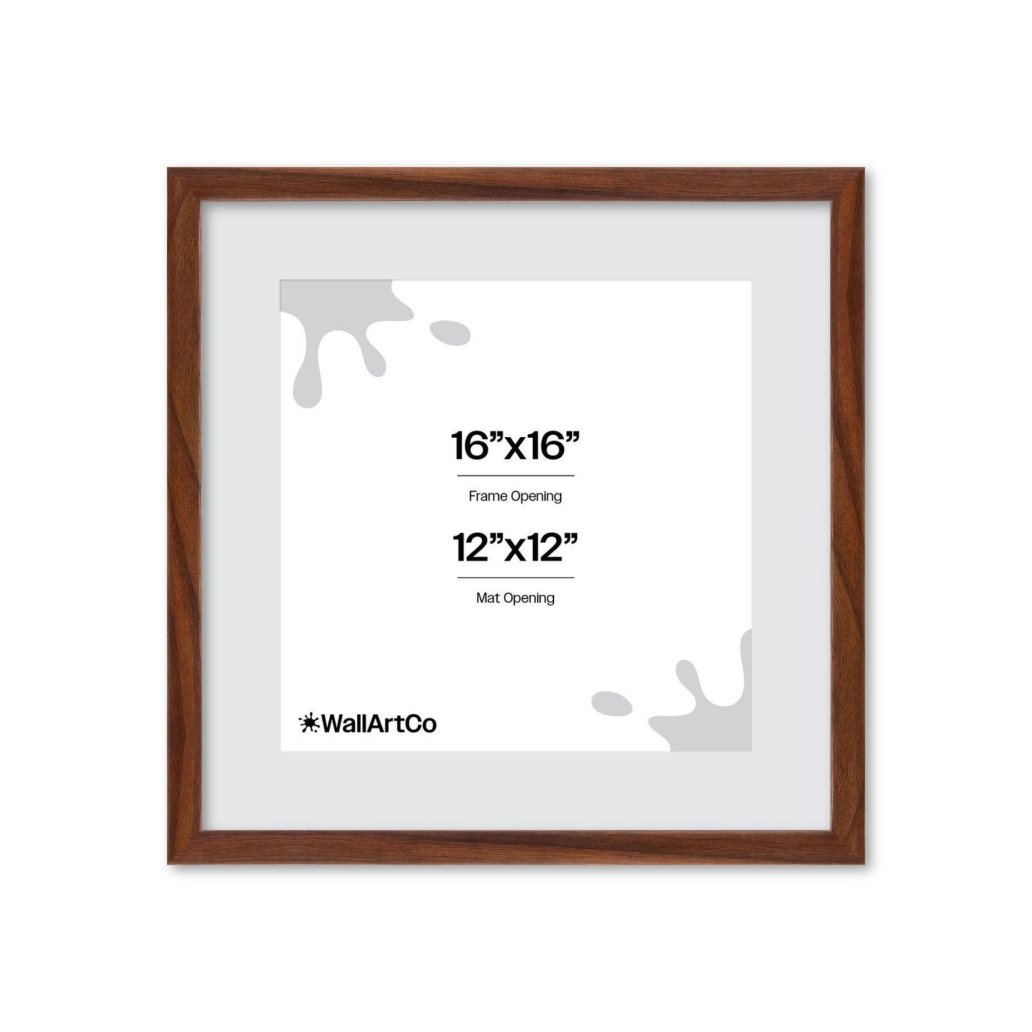 16" x 16" Dark Walnut Hudson Narrows Wall Frame