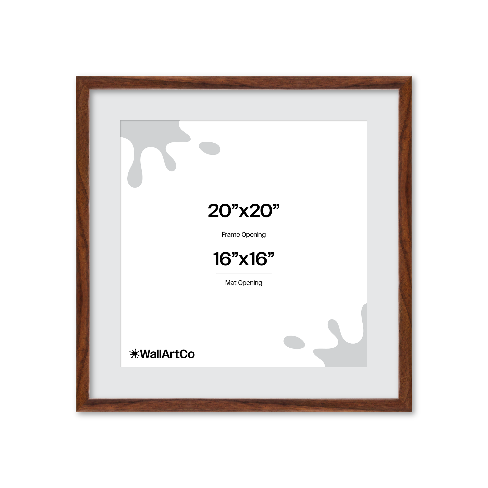 20" x 20" Dark Walnut Hudson Narrows Wall Frame
