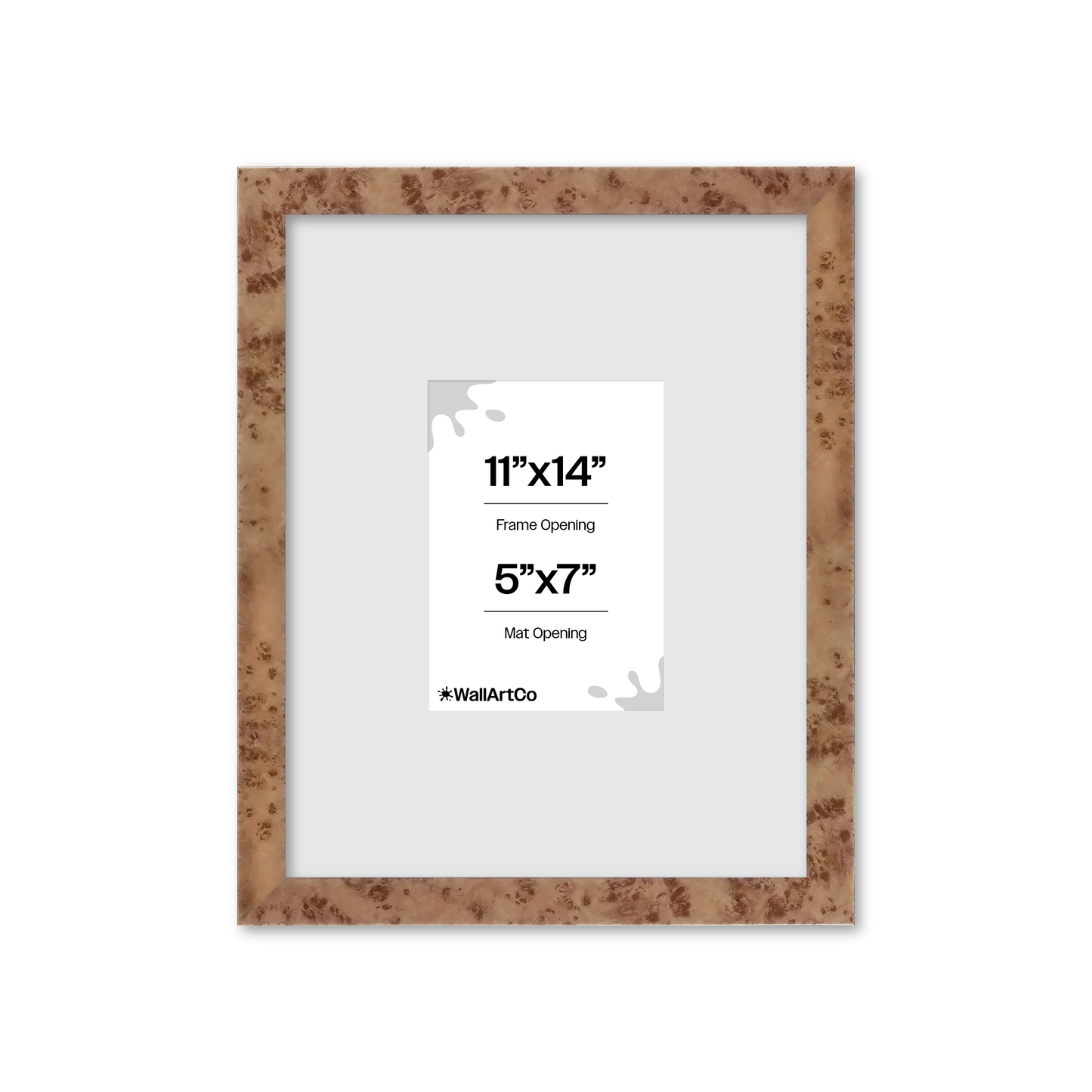 11" x 14" Caramel Burlwood Lucca Wall Frame