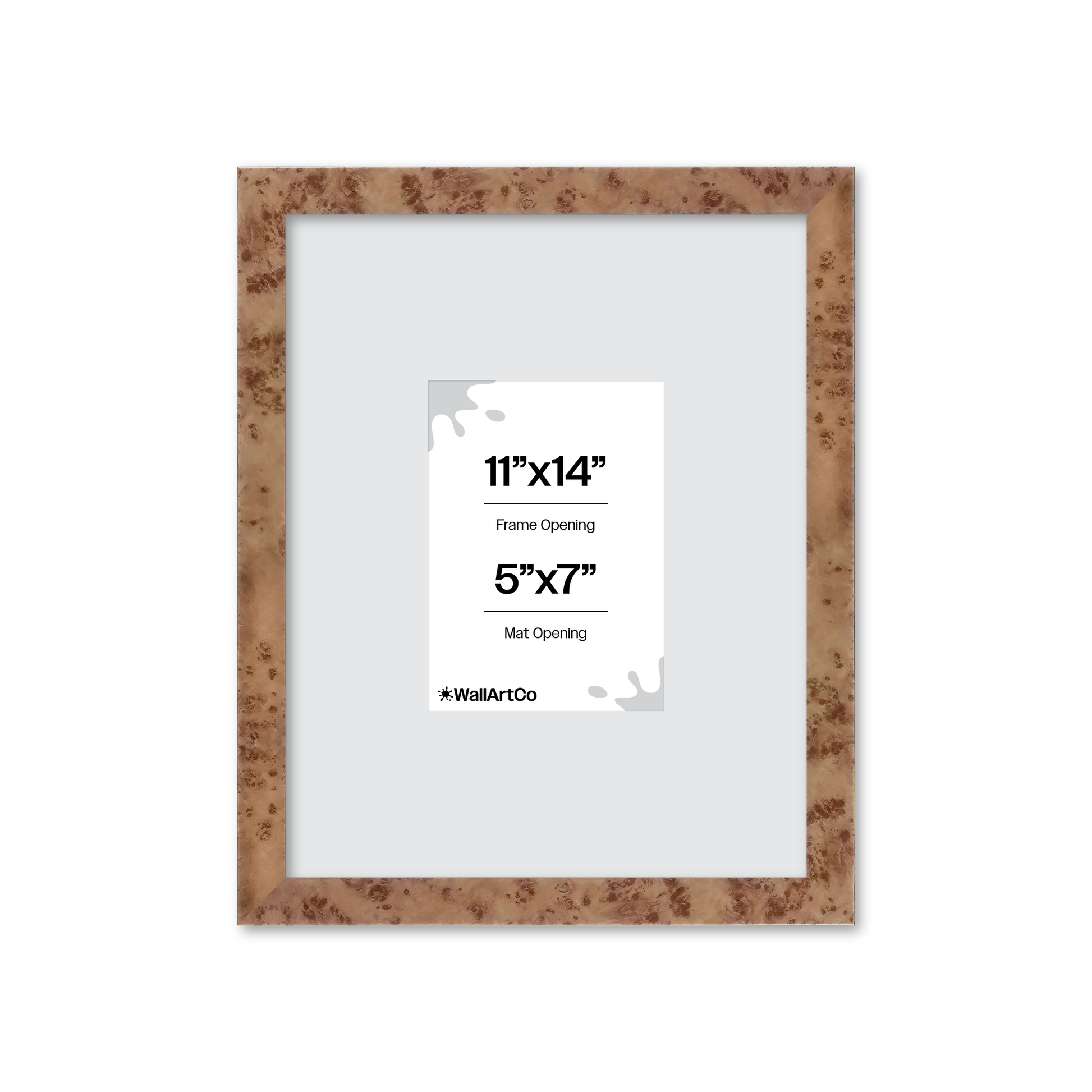 11" x 14" Caramel Burlwood Lucca Wall Frame