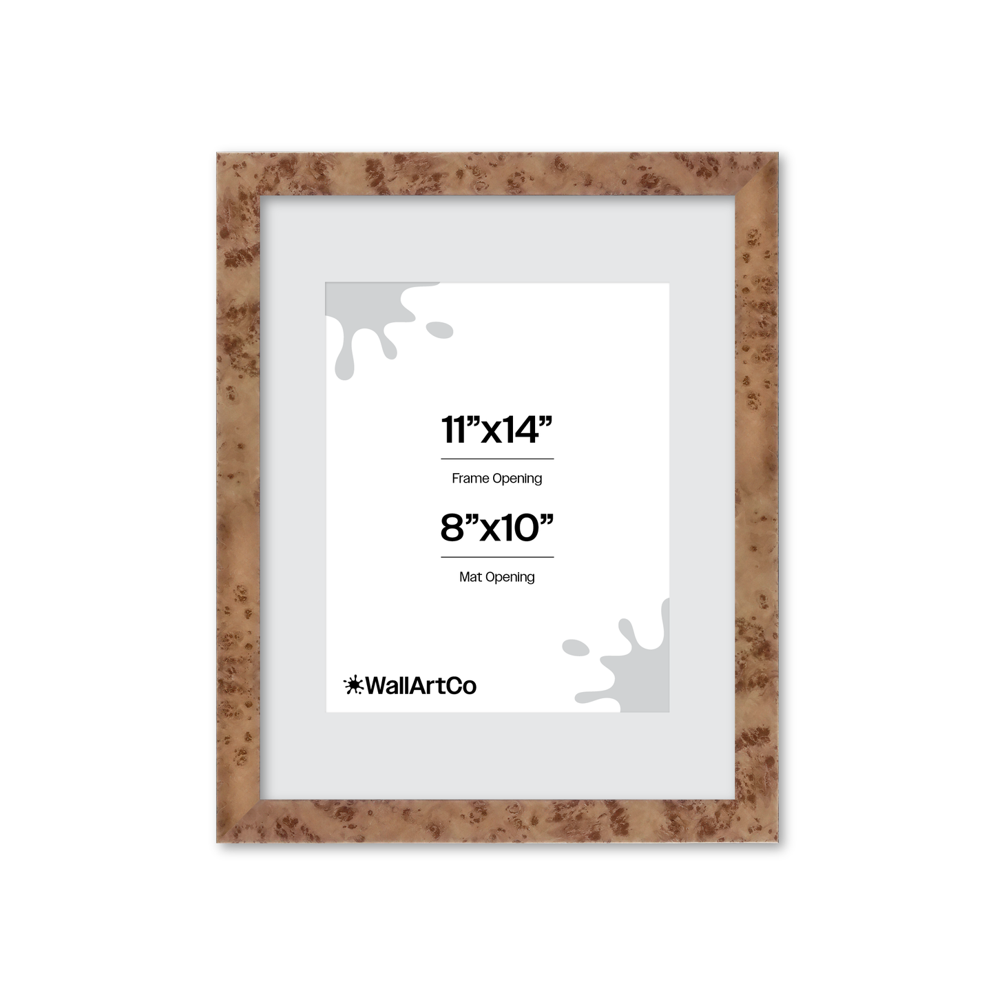 11" x 14" Caramel Burlwood Lucca Wall Frame