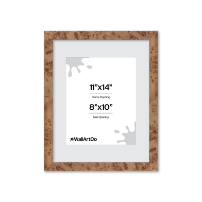 11" x 14" Caramel Burlwood Lucca Wall Frame