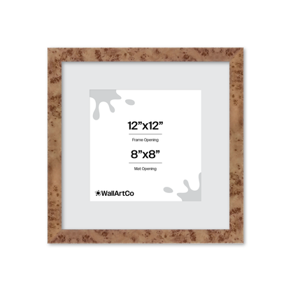 12" x 12" Caramel Burlwood Lucca Wall Frame