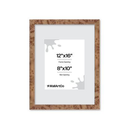 12" x 16" Caramel Burlwood Lucca Wall Frame
