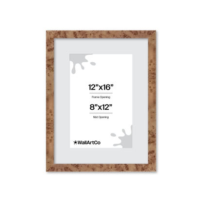 12" x 16" Caramel Burlwood Lucca Wall Frame