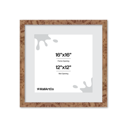 16" x 16" Caramel Burlwood Lucca Wall Frame
