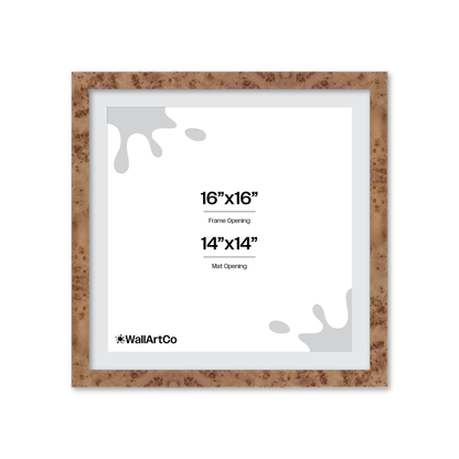 16" x 16" Caramel Burlwood Lucca Wall Frame