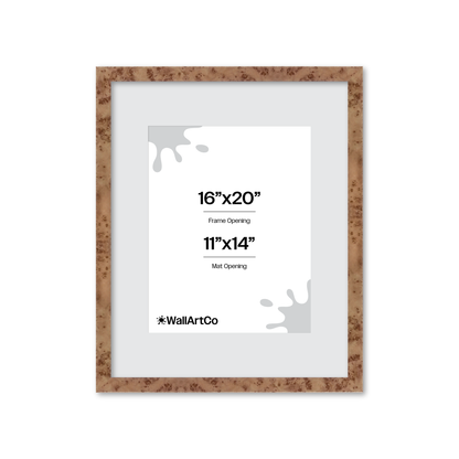 16" x 20" Caramel Burlwood Lucca Wall Frame